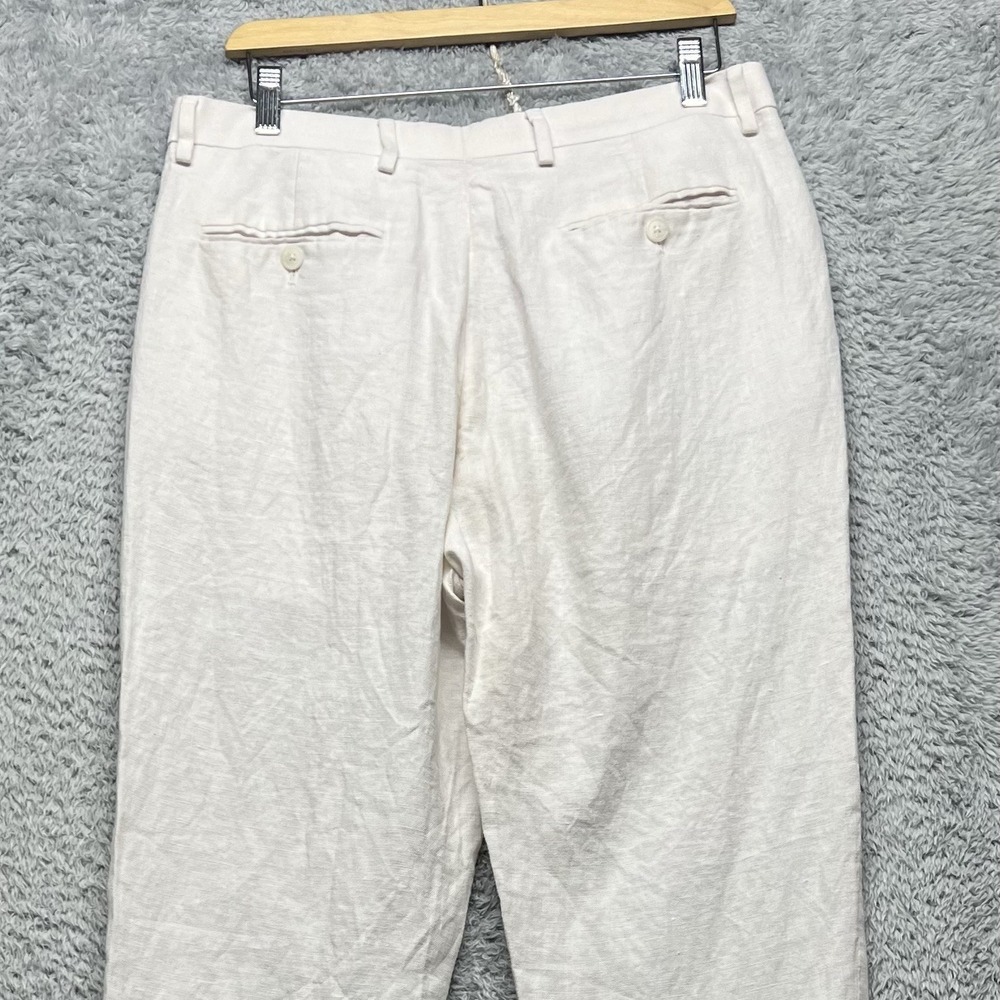 Murano Baird McNutt Linen Pants Mens 33x30 White Cuffed Lined Resort Beach - Picture 7 of 12